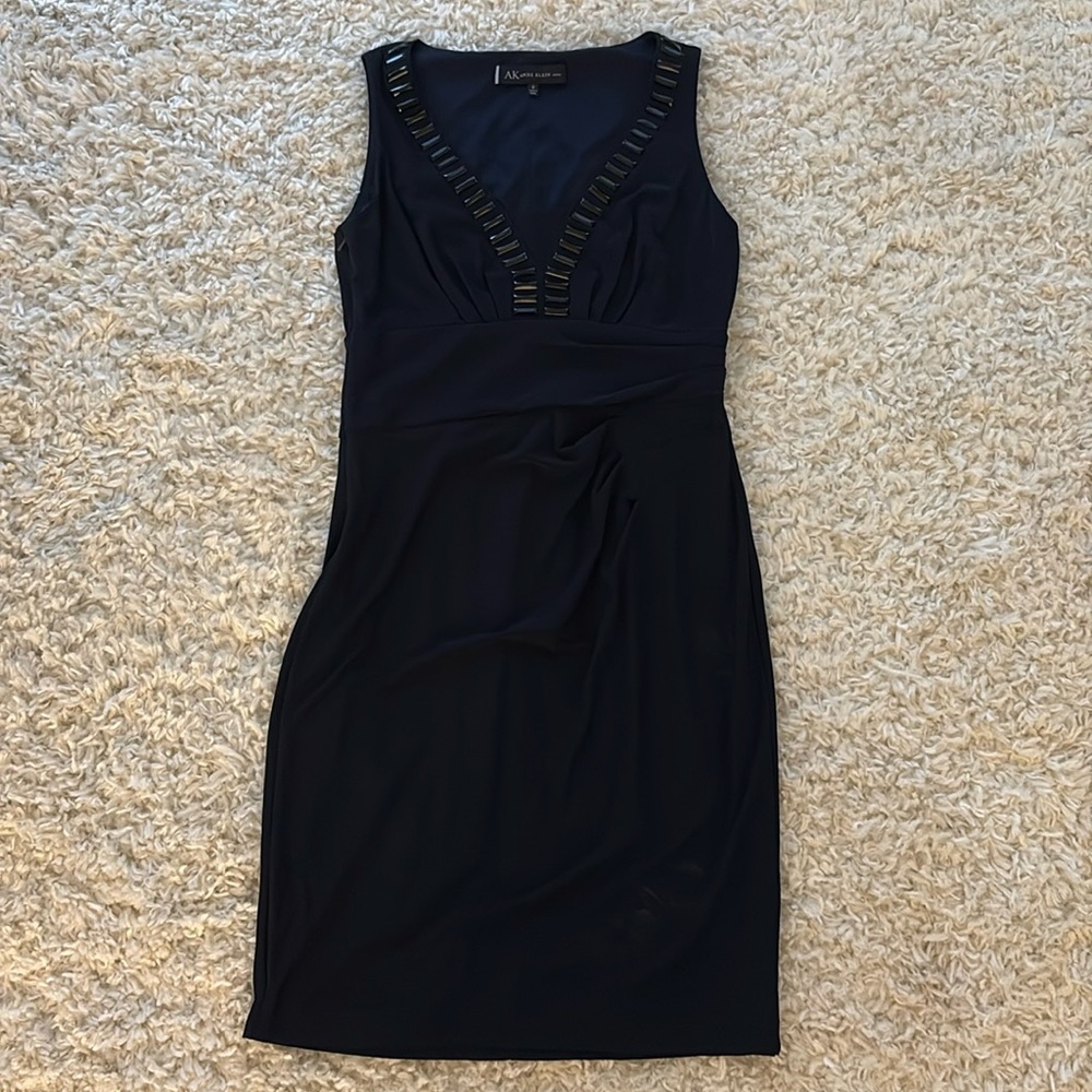 Dark Blue Dress anne Kline size 8 stretchy